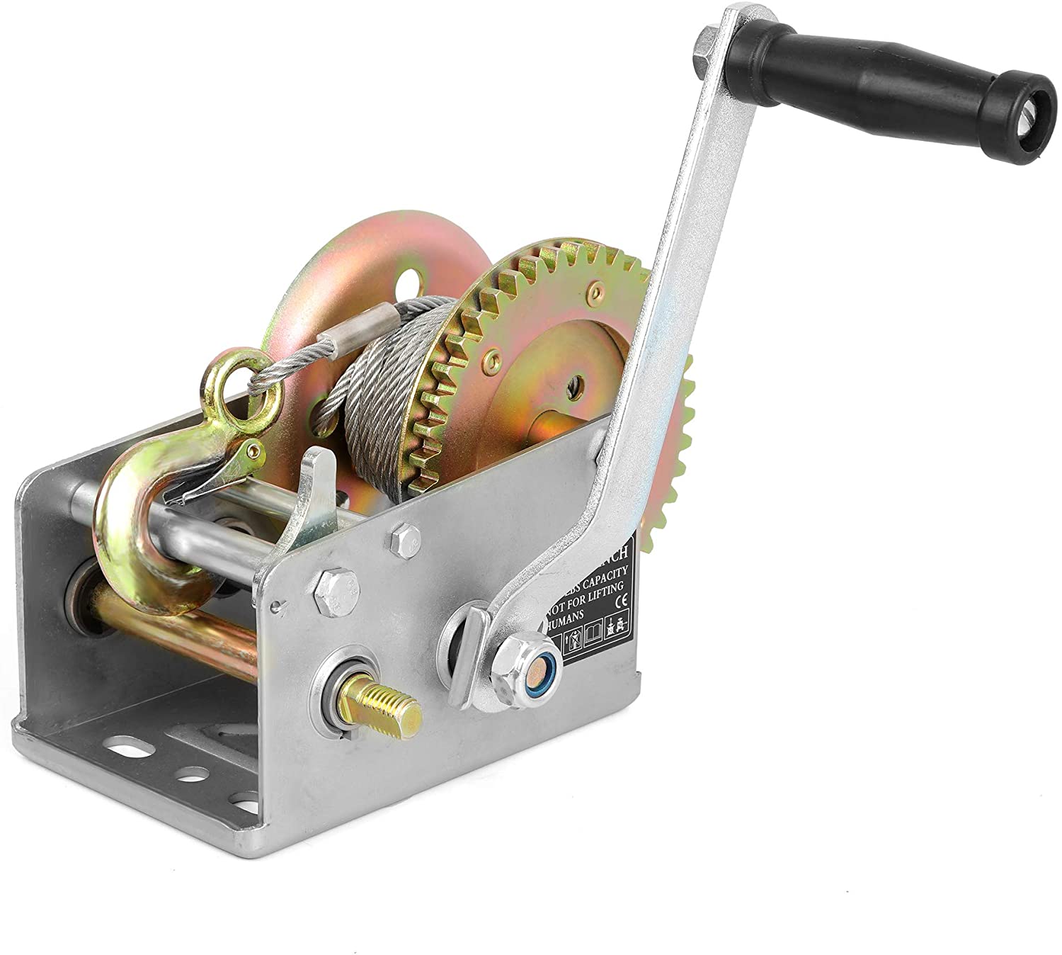 Steel cable, gearing, and frame of the Favorite Trade hand winch