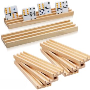 Favorite-trade 8 Wooden Domino Holders Mexican Train 4 Rows