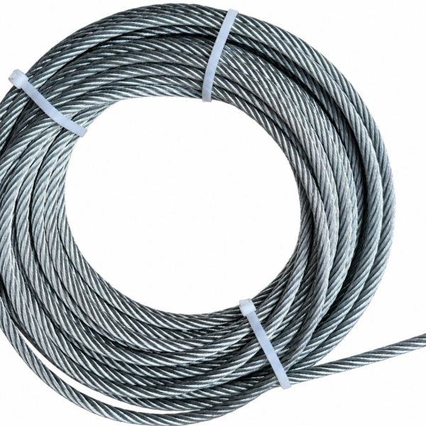 3/8" Galvanized Aircraft Cable - 7x19 Wire Rope, Steel Cable for Winch Cable, Garage Door Cable & Guy Wire