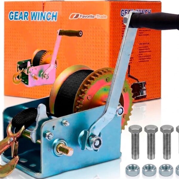 Boat Trailer Winch with 32.8 ft Strap, 3500 lb Hand Winch for Boat, ATV, RV