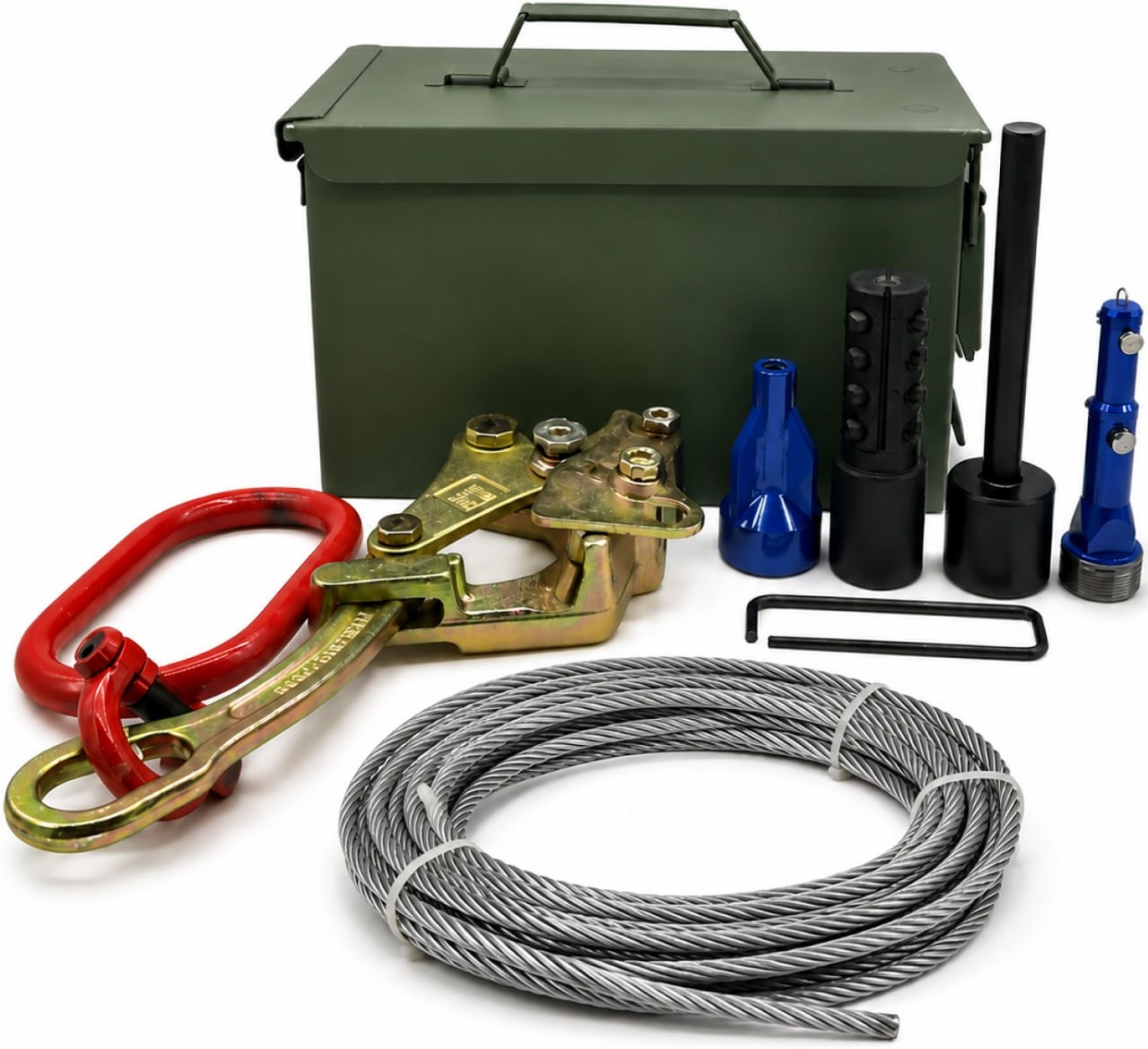 3500 lb hand winch with steel cable and manual crank